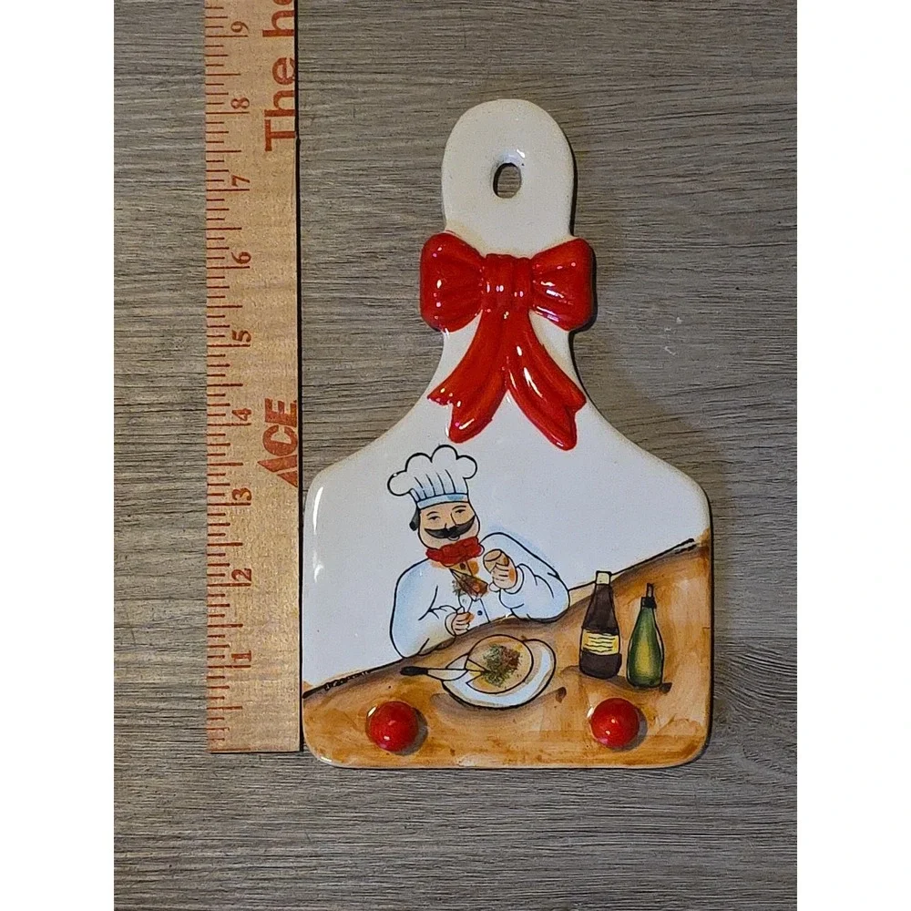 Chef Design Ceramic Kitchen Hanging Trivet to Hang apron Chef‎ Multicolor